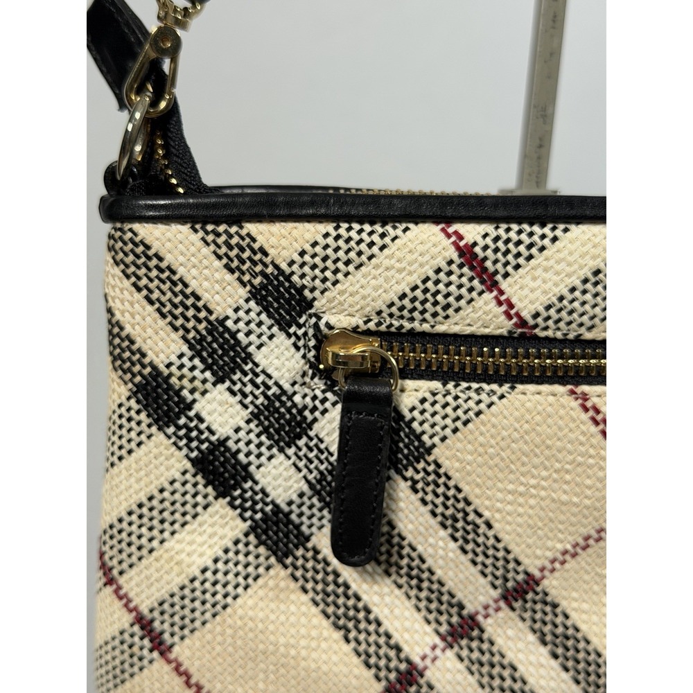 BURBERRY Nova Check Blue Label Shoulder Bag Canvas White Auth 0010 - Picture 8 of 12